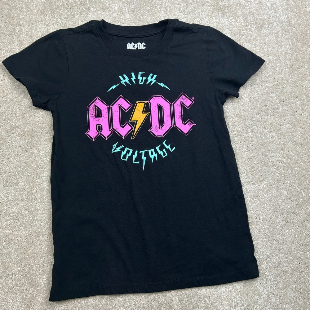 AC/DC High Voltage T Shirt Kids L 10/12 Black Rock Band Graphic Tee 2023